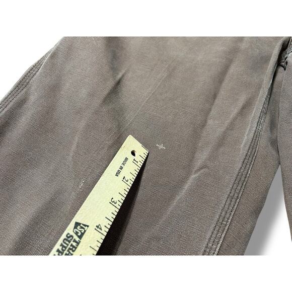 Vintage Faded Carhartt B11 CHT Canvas Pant 37x28 Brown Dungaree Wide Workwear - Picture 5 of 12